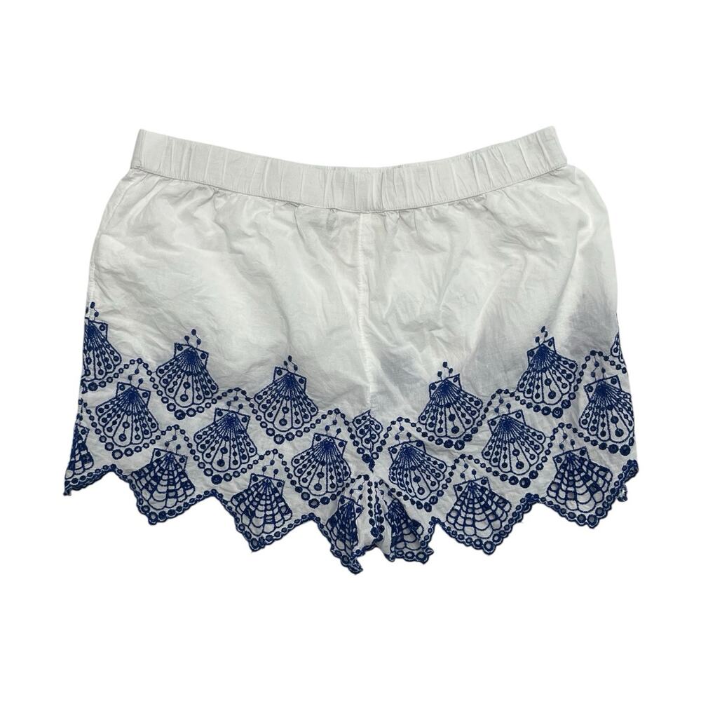 Calypso St Barth Pajama Set Womens Medium White Blue Embroidered Cotton Lounge - Picture 7 of 14